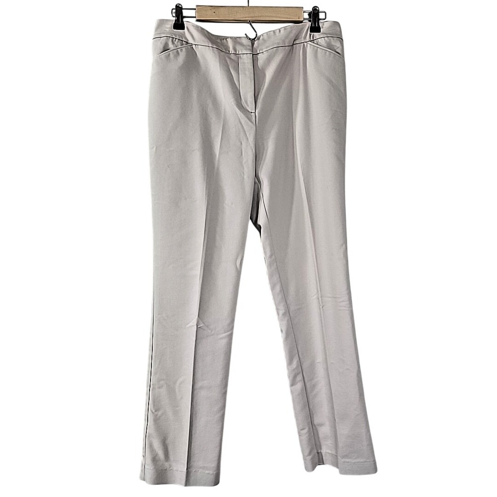 Chico's So Slimming Ankle Pants Size 1 US 8 Beige Straight Leg‎